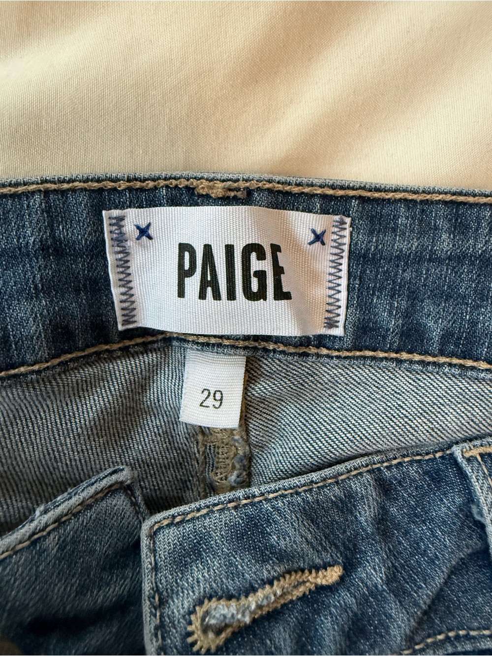 PAIGE Medium Wash Blue Denim Jeans